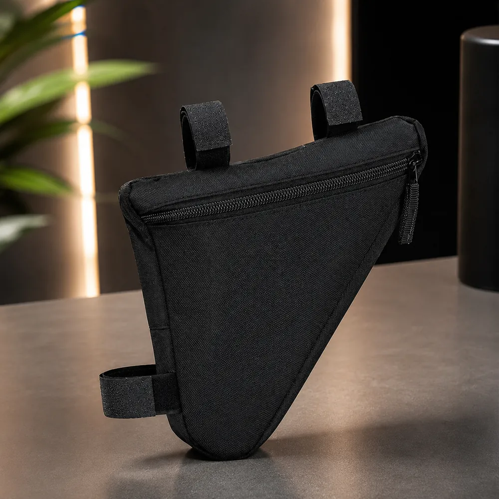 The Ridgeline Trail triangle frame bag shown on a studio surface